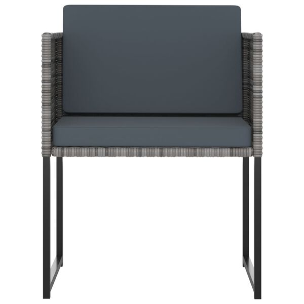 vidaXL 屋外ダイニング11点セット クッション付き ポリラタン製 グレー