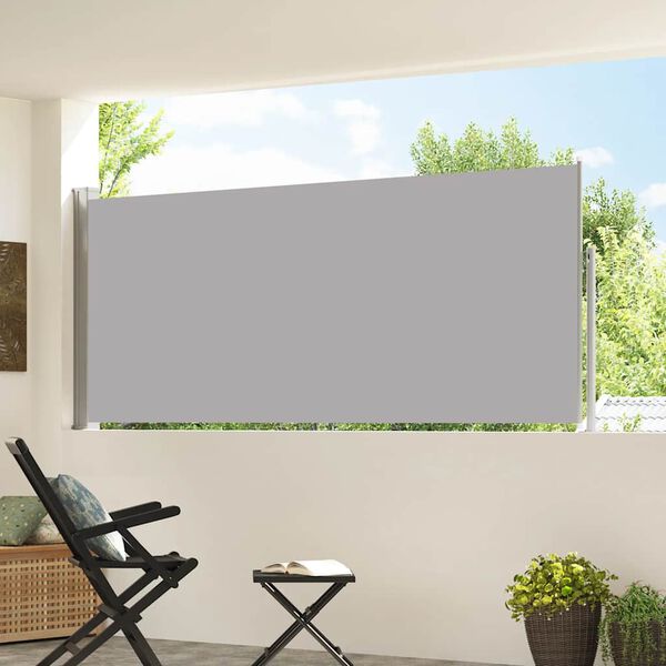 vidaXL 引き込み式サイドオーニング 120x300cm グレー