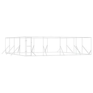 vidaXL 屋外用犬小屋 シルバー 8x8x2m 亜鉛メッキ鋼製