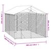 vidaXL 屋外犬小屋 屋根付き シルバー 3x3x2.5 m 亜鉛メッキ鋼製