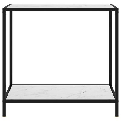 vidaXL コンソールテーブル ホワイト 80x35x75cm 強化ガラス製