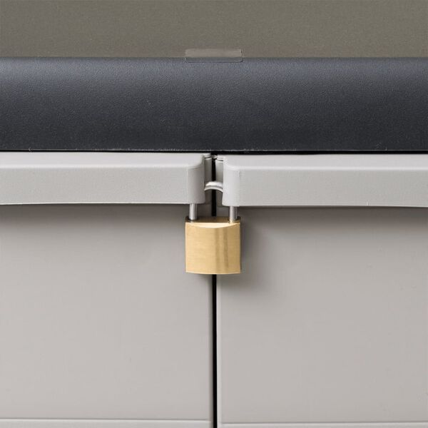 vidaXL ガーデン ストレージキャビネット 2段棚 黒色＆灰色