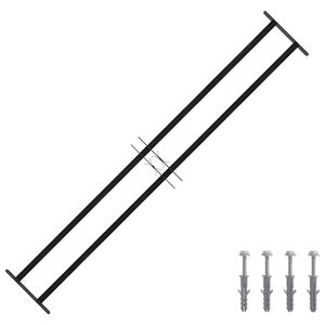 vidaXL ウィンドウグリル ブラック 176 x 30 cm 粉体塗装スチール