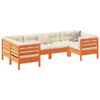 vidaXL ガーデンソファ6点セット クッション付き ワックスブラウン パイン無垢材