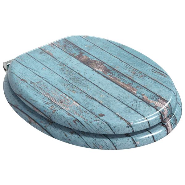 vidaXL ソフトクローズトイレシート ブルー 44 x 38 cm MDFボード