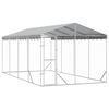 vidaXL 屋外犬小屋 屋根付き シルバー 3x6x2.5 m 亜鉛メッキ鋼製