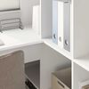 vidaXL コーナーデスク 棚で ストレージ付き ホワイト 101.5 x 149.5 x 149.5 cm エンジニアリングウッド