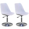 vidaXL 回転ダイニングチェア 2点 合成皮革製 ホワイト