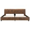 vidaXL ベッドフレーム ブラウン スエード調 合成皮革製 160x200cm
