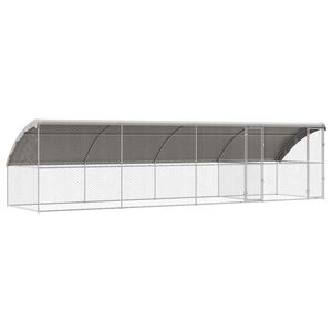 vidaXL 犬用ケージ 4 個 シルバー 8 x 2 x 2 m 亜鉛メッキ鋼