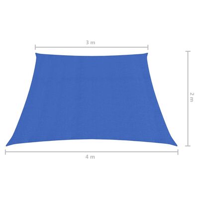 vidaXL サンシェードセイル 160g/m² ブルー 3/4x2m 高密度ポリエチレン