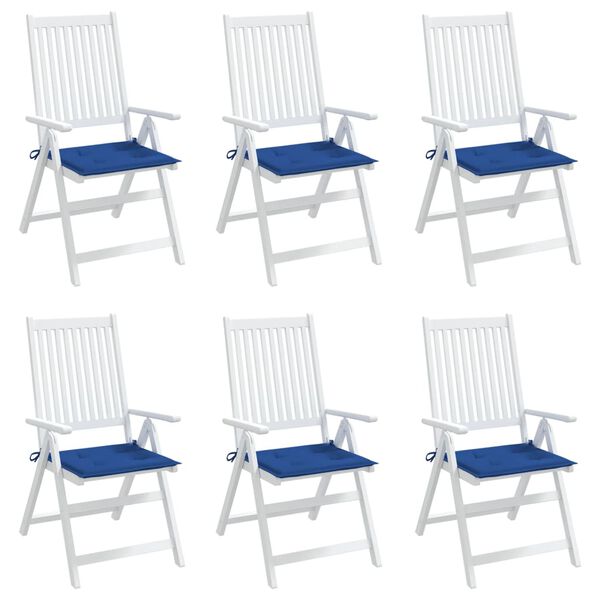 vidaXL ガーデンチェアクッション 6点 ロイヤルブルー 50x50x4cm オックスフォードファブリック