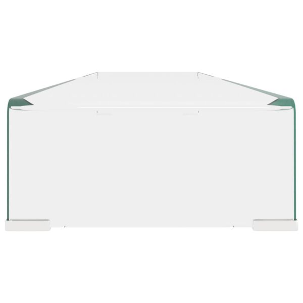 vidaXL TV台/モニター台 ガラス製 透明 120x30x13cm