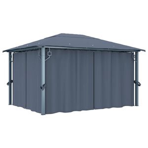 vidaXL ガゼボ カーテン付き 400x 300cm アントラシート アルミ製