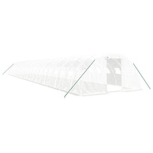 vidaXL スチールフレーム温室 ホワイト 88 m&sup2; 22x4x2 m