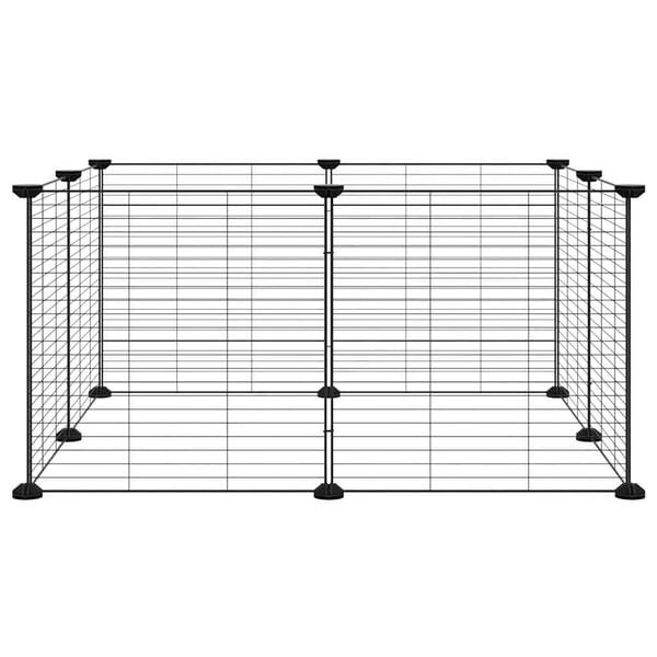 vidaXL 8パネルペットケージ ブラック 35x35 cm スチール