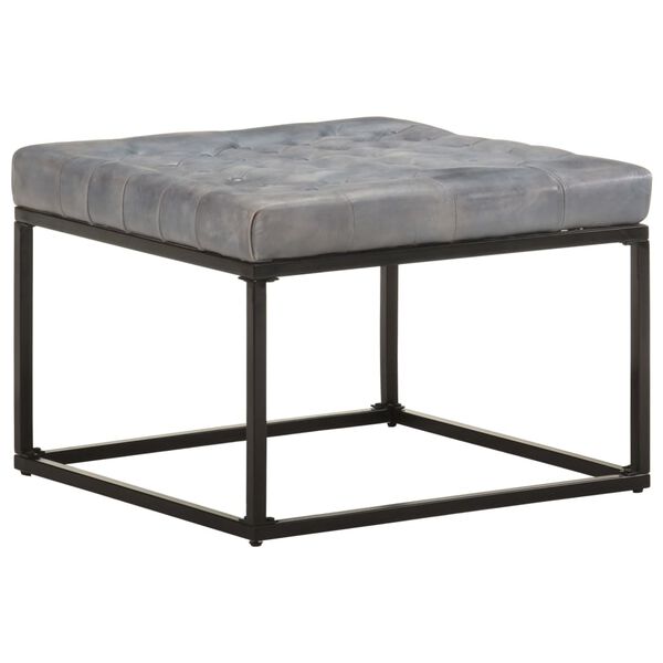 vidaXL 厚手クッション グレー 62x62x47cm 本革製