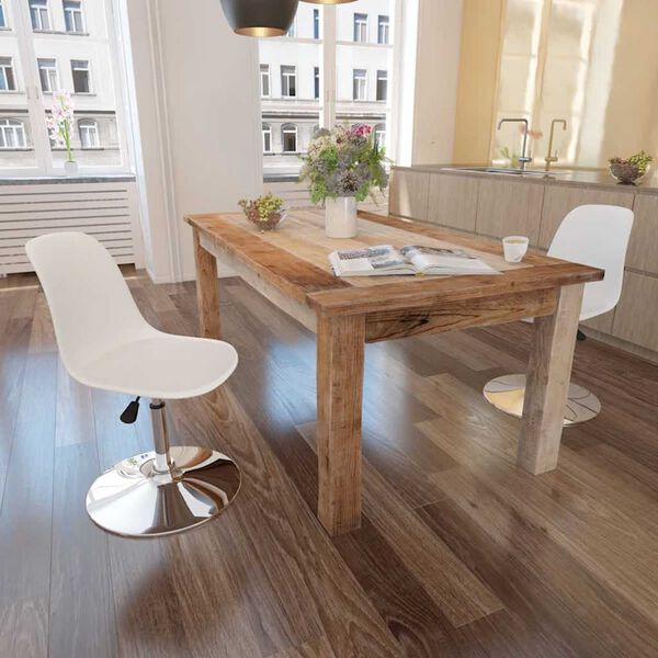 vidaXL 回転ダイニングチェア 2点 合成皮革製 ホワイト