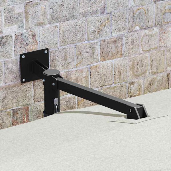 vidaXL ガーデンパラソル ベージュと黒 248.5 x 247.5 x 160 cm ポリエステルとスチール