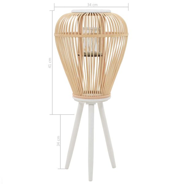 vidaXL 自立式ランタンホルダー バンブー/竹 ナチュラル