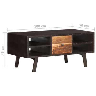 vidaXL コーヒーテーブル 100x50x45cm 無垢の再生木材