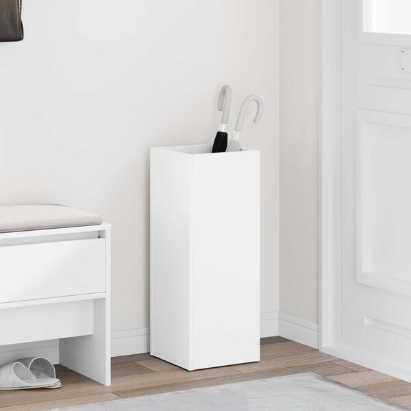 vidaXL 傘立て ストレージ付き ホワイト 25 x 24.5 x 64 cm エンジニアリングウッド