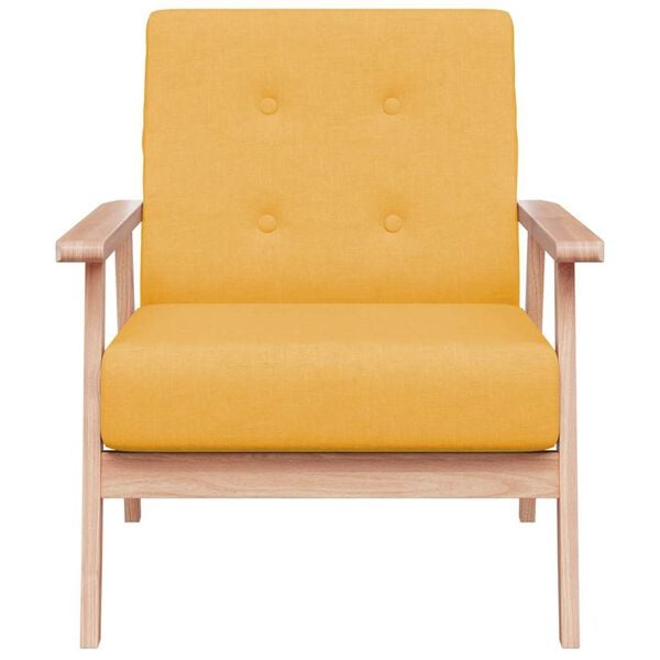vidaXL アームチェア イエロー 布製