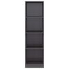 vidaXL 4段 ブックキャビネット ハイグロスグレー　40x24x142cm パーティクルボード