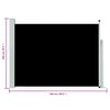 vidaXL パティオ用 引き込み式サイドオーニング 100x500cm ブラック