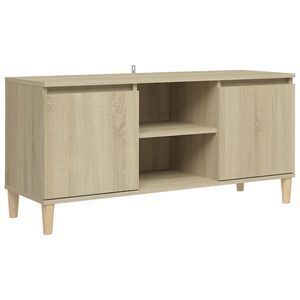 vidaXL テレビキャビネット（無垢材脚付き）ソノマオーク 103.5x35x50 cm