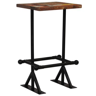 vidaXL バーテーブル 無垢の再生木材 マルチカラー 60x60x107cm