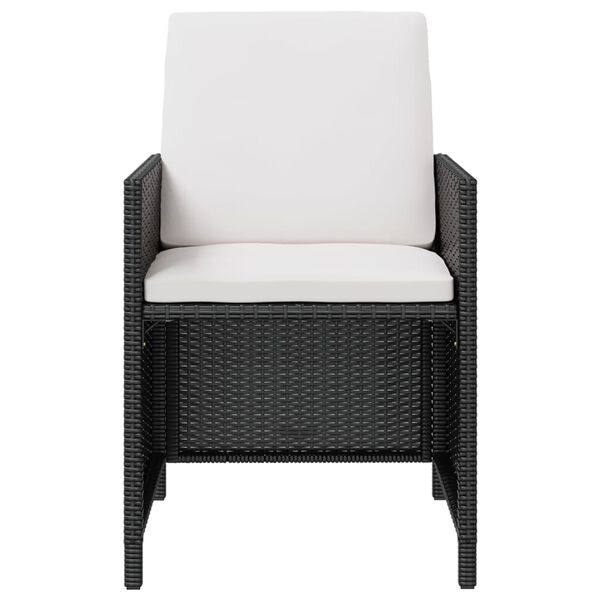 vidaXL 屋外ダイニング11点セット ポリラタン＆アカシア材 ブラック