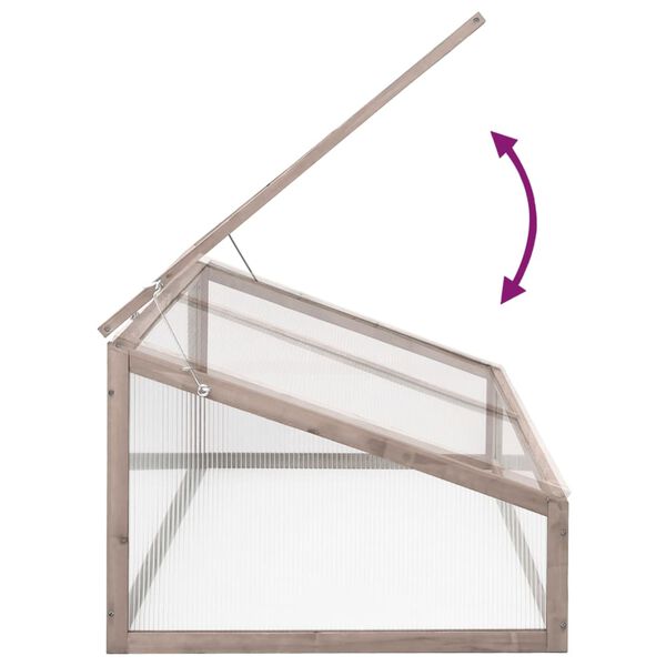 vidaXL 温室 グレー 110x58.5x39 cm モミの木