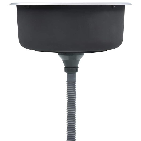 vidaXL キッチンシンク 沪過器＆排水トラップ付き ステンレススチール製