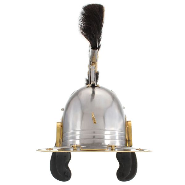 vidaXL ローマ軍兵士のヘルメット アンティークレプリカ ライブRPG用 (LARP) シルバー スチール製