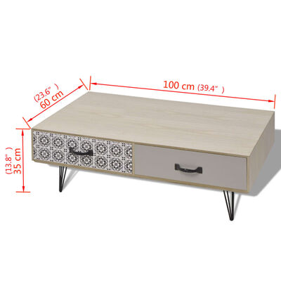 vidaXL コーヒーテーブル 100x60x35cm ベージュ