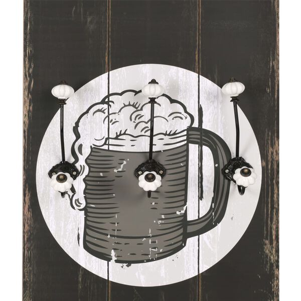 vidaXL 壁掛けコートラック フック6点付き 120x40cm