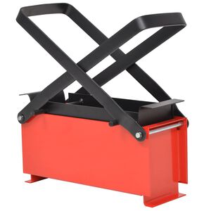 vidaXL ペーパーログブリケットメーカー スチール製 34x14x14cm ブラック＆レッド