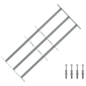 vidaXL 防犯用 窓格子 調節可能 クロスバー3本付き 700-1050mm