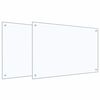 vidaXL キッチンバックスプラッシュ 2 個 トランスペアレント 90 x 60 cm 強化ガラス