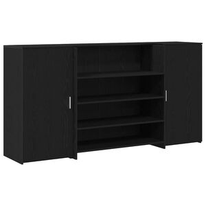 vidaXL レセプションデスク ブラックオーク 200x50x103.5 cm エンジニアードウッド