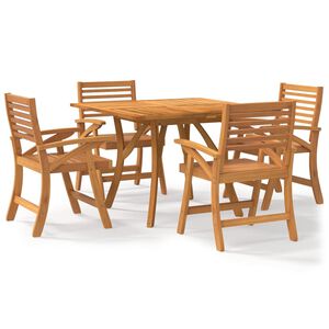 vidaXL 屋外ダイニング5点セット アカシア無垢材