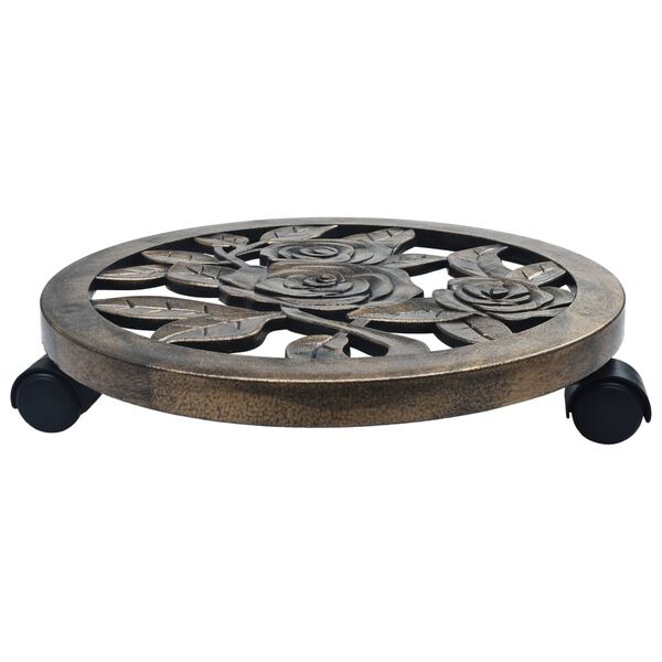 vidaXL プラントムーバー 6点 ブロンズ 38cm プラスチック製