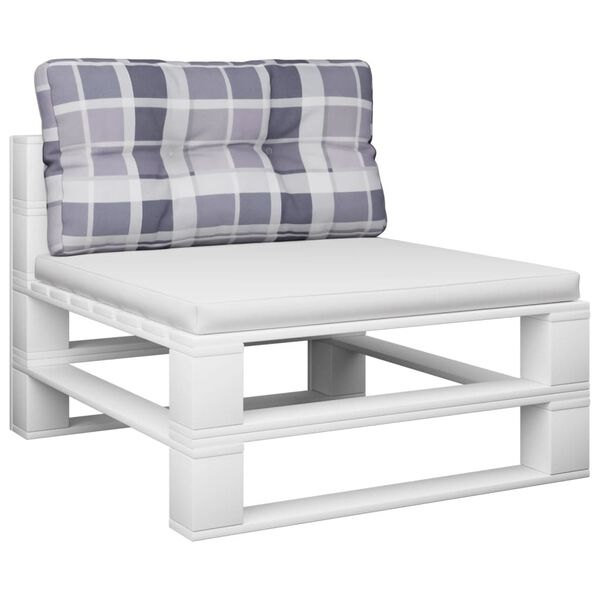 vidaXL パレットクッション グレーチェック柄 70x40x12 cm ファブリック