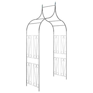 vidaXL ガーデンアーチ スパイクデザイン ダークグリーン つる性植物用