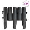 vidaXL 芝生エッジ 36点 アントラシート 10m PP製