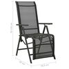 vidaXL リクライニングガーデンチェア 2点 合成繊維＆アルミ ブラック