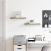 vidaXL フローティングウォールシェルフ 2点 オーク 50x23x3.8cm MDF