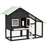 vidaXL うさぎ小屋 グレー＆ホワイト 140x63x120cm モミ無垢材