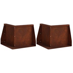 vidaXL 保持壁 2 個 50 x 50 x 30 cm 耐候性スチール 錆